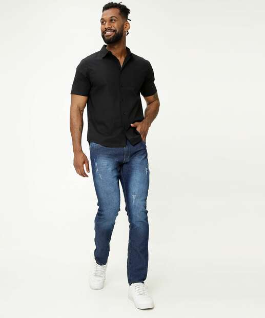 Camisa Masculina Bolso Manga Curta MR