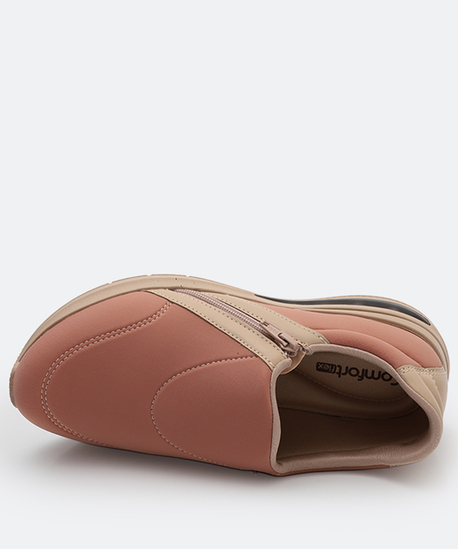 Tênis Casual Slip On Feminino Comfortflex Rosa