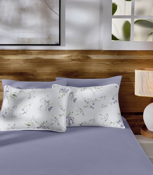 Jogo de Cama Casal Estampado 3pçs Vivaldi Roxo