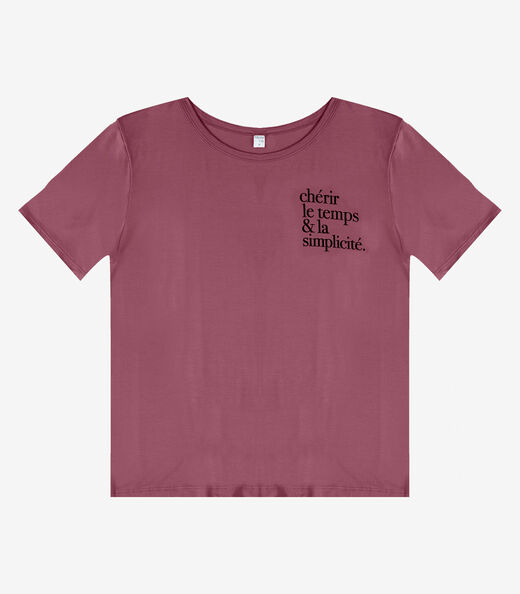 Blusa Feminina Manga Curta Infinita Cor Vermelho