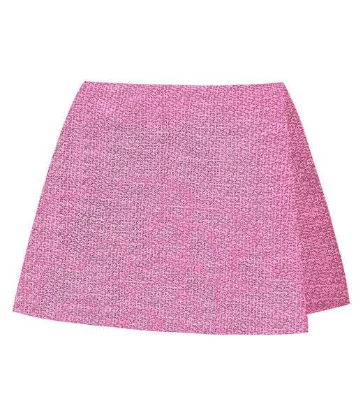 Shorts Saia Juvenil Em Tweed Minty Rosa