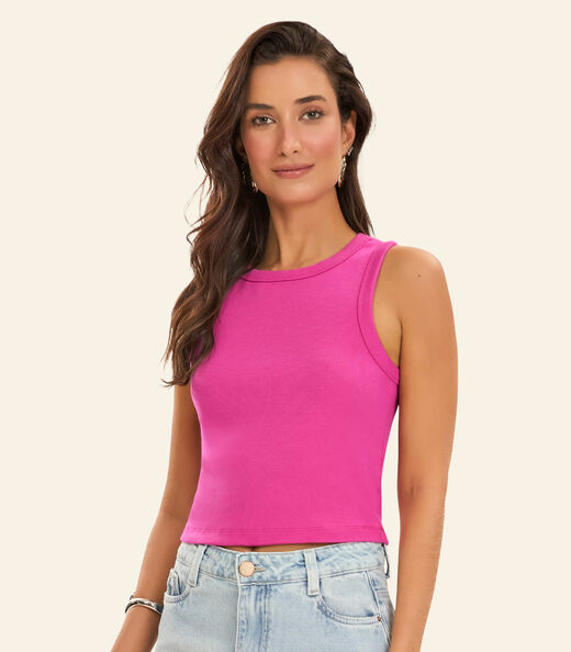 Regata Cropped Feminina Ribana Rovitex Rosa