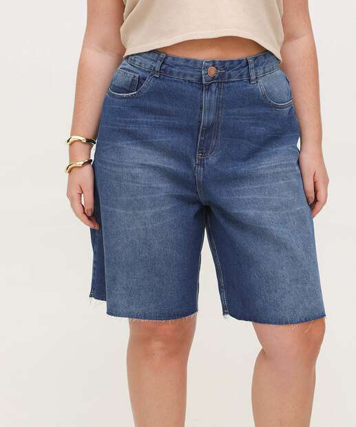 Bermuda Plus Size Feminina Jeans Ciclista