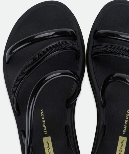 Sandália Feminina Rasteira Glow Up Ipanema Preto