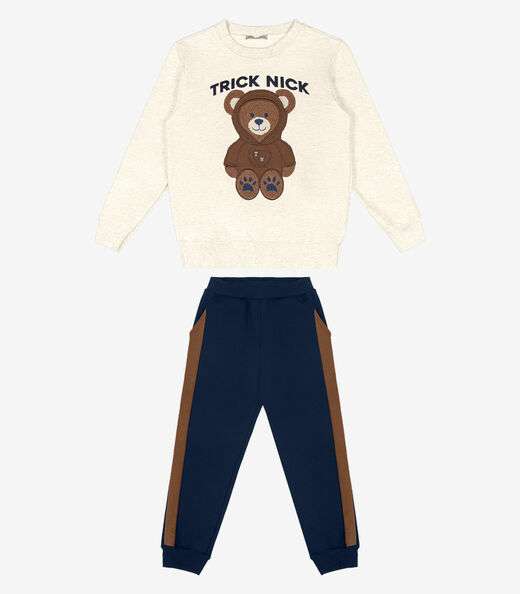 Conjunto Blusão Com Calça Trick Nick Bege