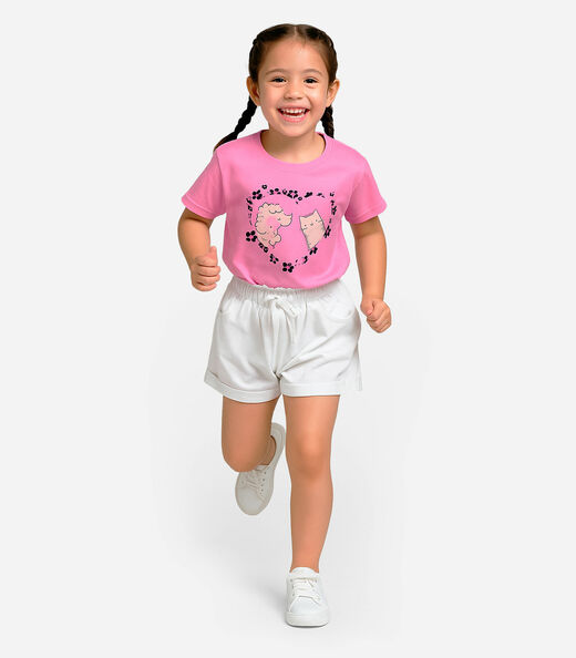 Image_Conjunto Infantil Menina Blusa Com Shorts Select Rosa