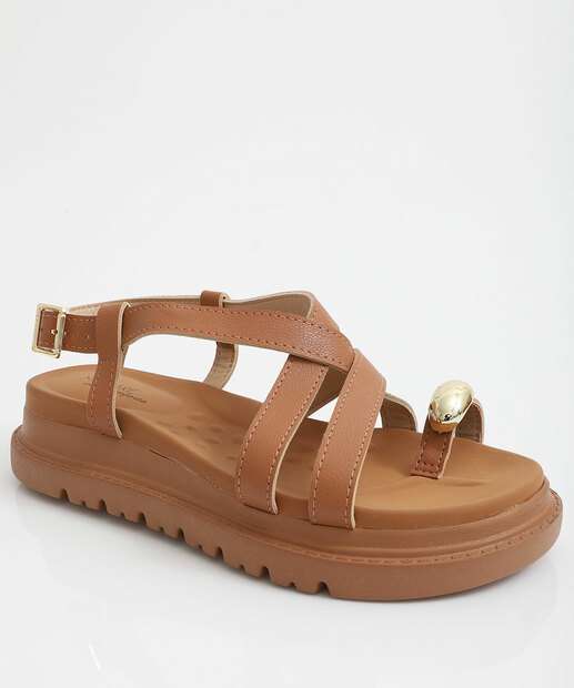 Image_Sandália Feminina Flatform Tiras Modare Caramelo