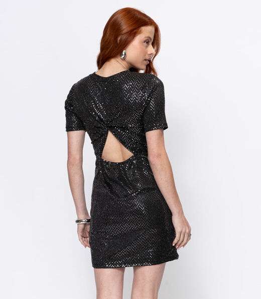 Vestido Lantejoula Feminino Minty Preto