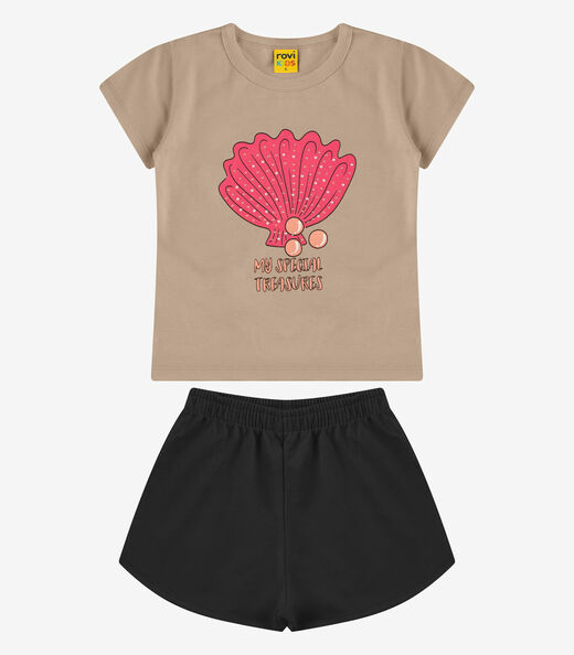 Image_Conjunto Blusa com Shorts Menina Rovi Kids Marrom