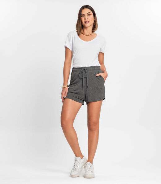 Shorts Feminino Rovitex Cinza