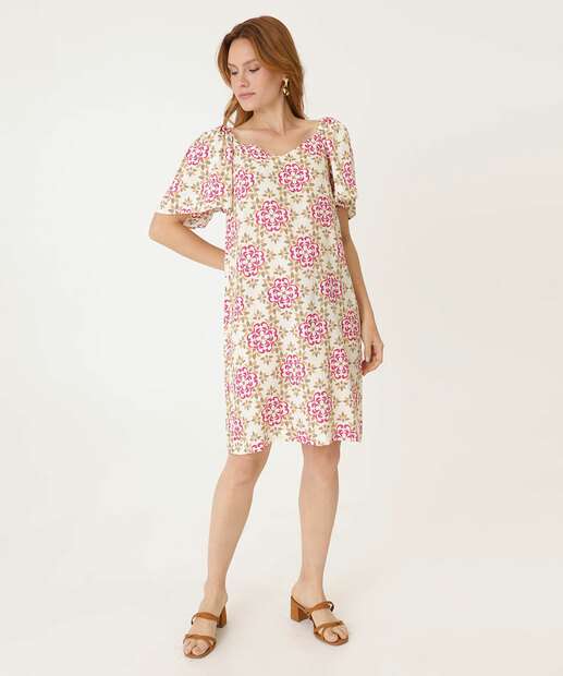 Image_Vestido Feminino Curto Manga Borboleta Estampado Marisa