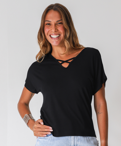 Image_Blusa Feminina Manga Curta Marisa Preto