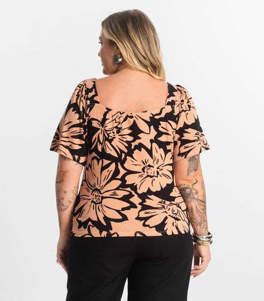 Blusa Feminina Manga Ampla Secret Glam Marrom