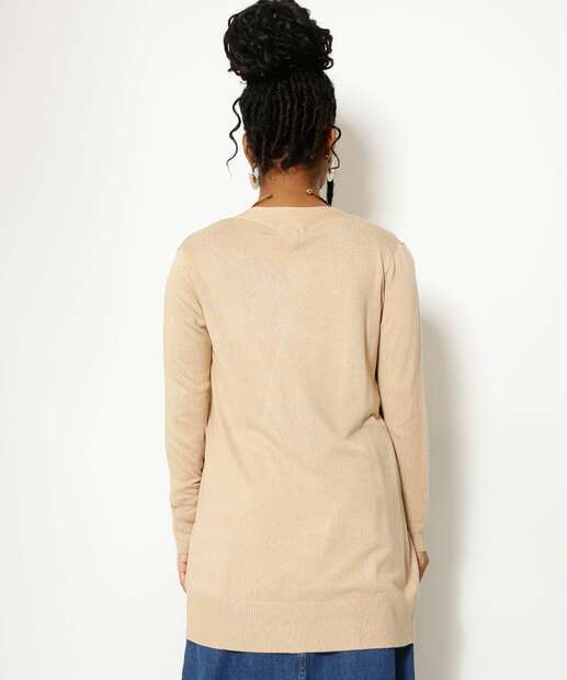 Cardigan Feminino Bolsos Alongado Marisa