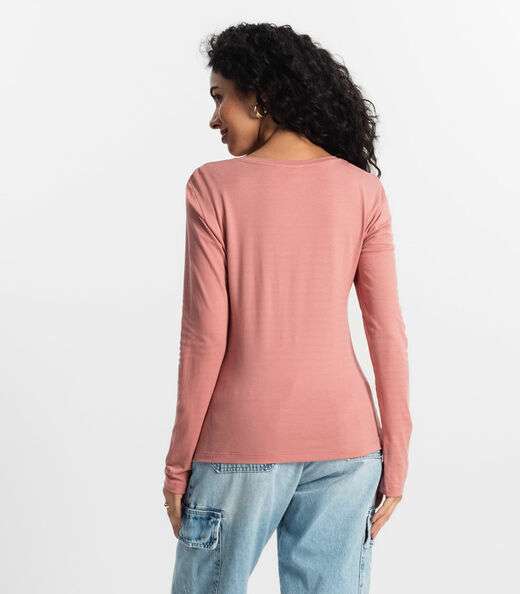 Blusa Manga Longa Feminina Rovitex Rosa