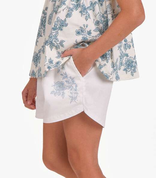 Conjunto Bata com Shorts Menina Trick Nick Azul