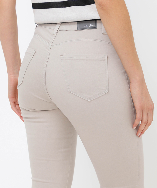Calça Sarja Skinny Feminina Cintura Alta Marisa Bege 