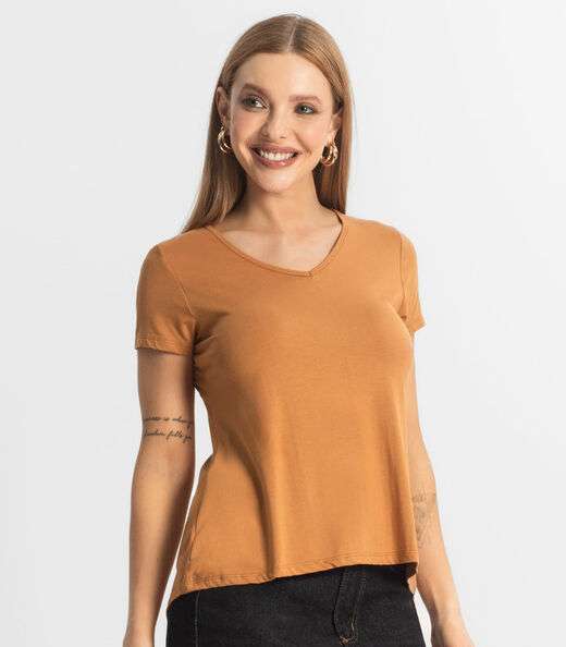 Blusa Feminina Básica Select Marrom