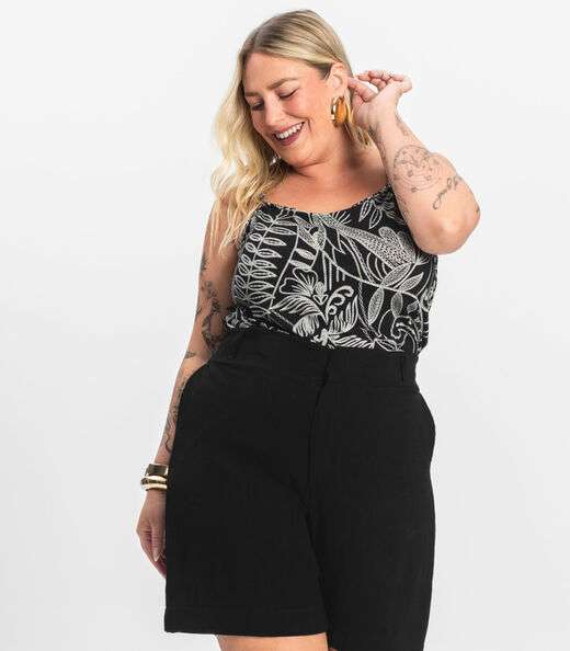 Image_Blusa de Alça Plus Size Feminina Secret Glam Preto