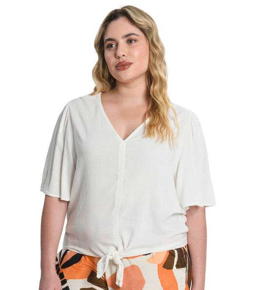Blusa Feminina Plus Size Secret Glam Bege