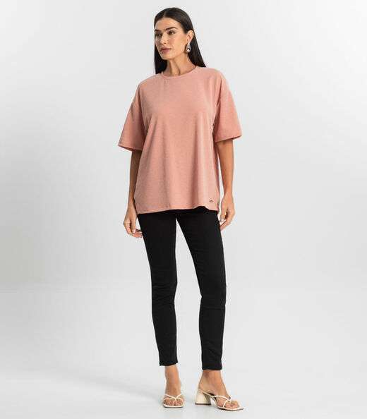 Blusa Feminina T-Shirt Over Rovitex Rosa