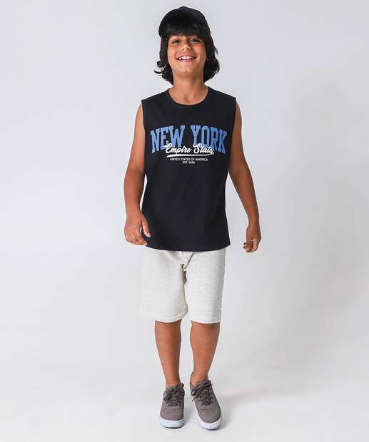 Image_Bermuda Juvenil Moletom Mescla Marisa Tam 10 a 16 Cinza