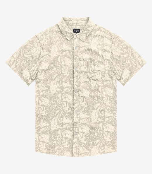 Camisa Masculina Manga Curta Diametro Bege