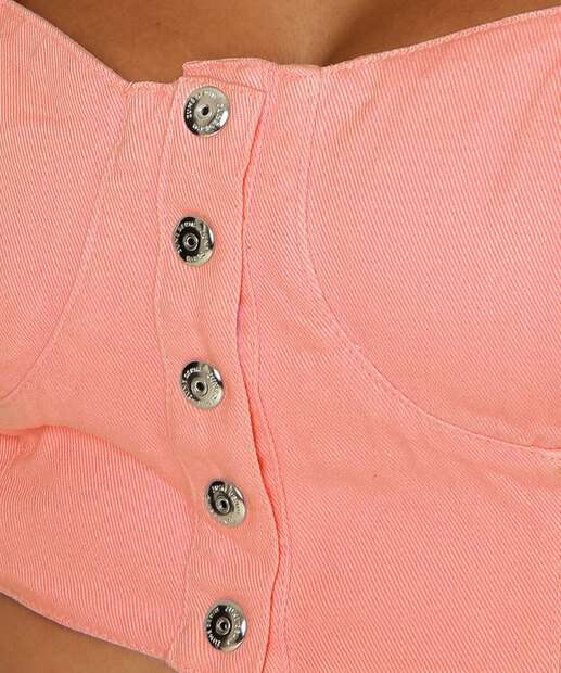 Blusa Cropped Regata Feminina Sarja Zune Jeans