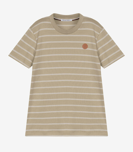 Conjunto Infantil Camiseta Com Bermuda Trick Nick Bege
