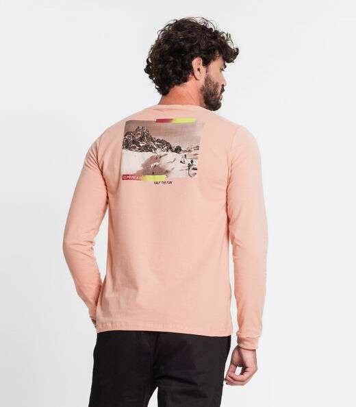Camisa Masculina Manga Longa Diametro Rosa