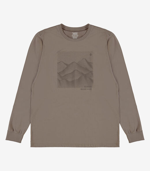 Camiseta Manga Longa Meia Malha Diametro Marrom