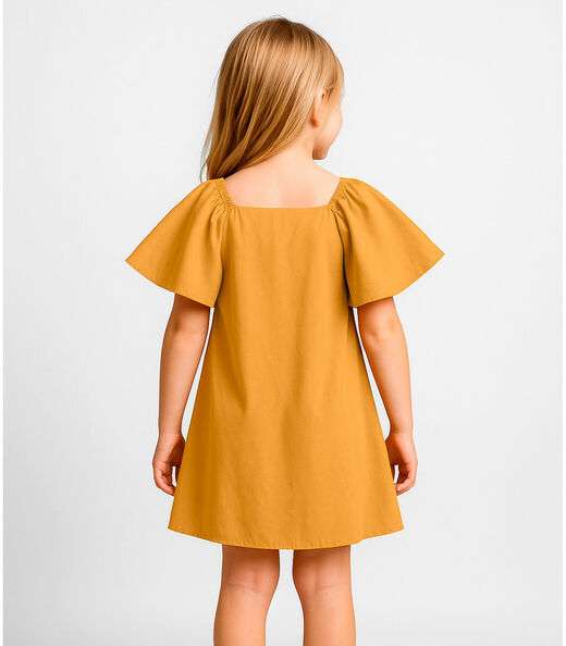 Vestido Infantil em Viscose Infinita Cor Amarelo