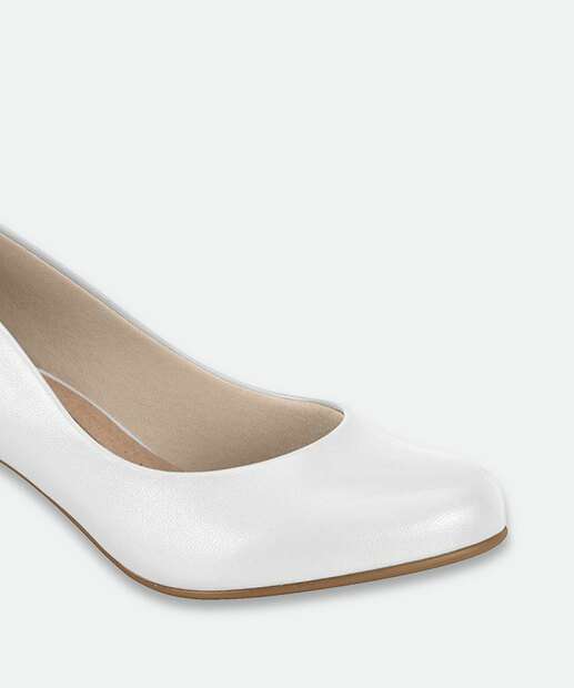 Scarpin Feminino Salto Quadrado Beira Rio Branco