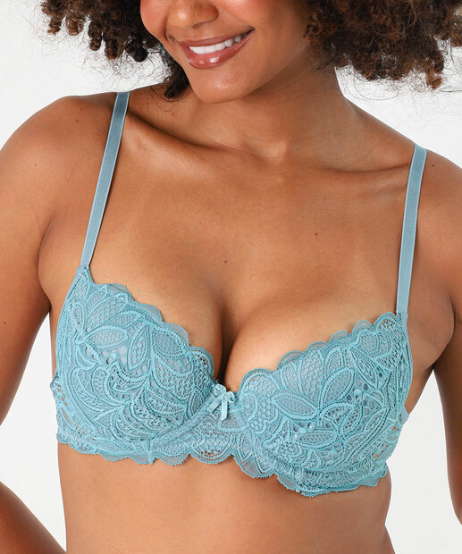 Sutiã de Renda Com Base e Bojo Marisa Azul