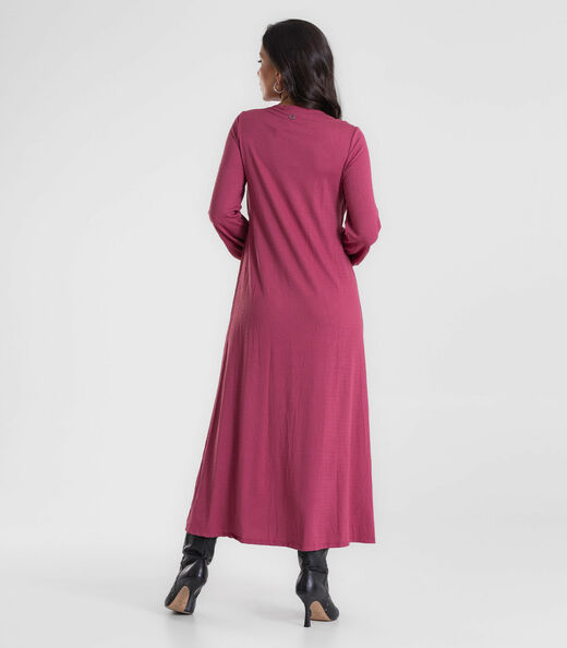 Vestido Feminino Midi Manga Bufante Endless Vermelho