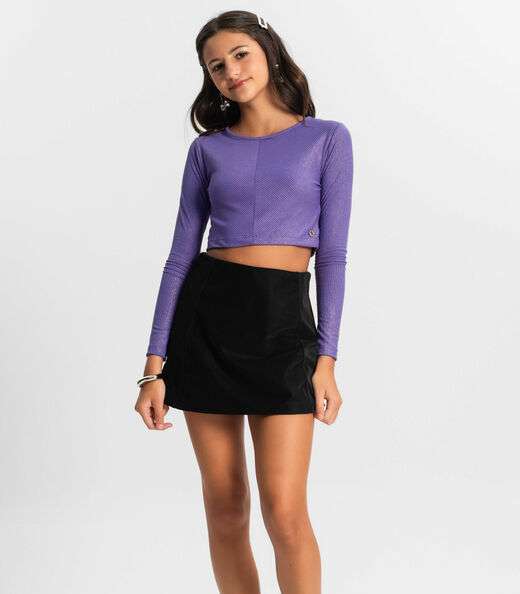 Image_Shorts Saia Juvenil Em Material Sintético Minty Preto