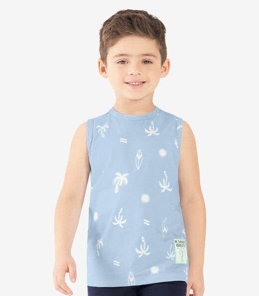 Conjunto Infantil Machão Com Bermuda Rovi Kids Azul