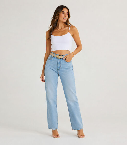 Blusa de Alça Feminina Tecido Henera Infinita Cor Branco