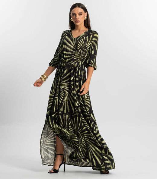 Vestido Longo Feminino Viscose Endless Verde