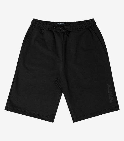Bermuda Juvenil Em Moletom Masculina Minty Preto