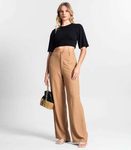 Blusa De Ribana Canelada Feminina Endless Preto