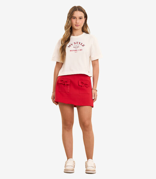 Conjunto Feminino Box Estampa Com Foil Minty Off White