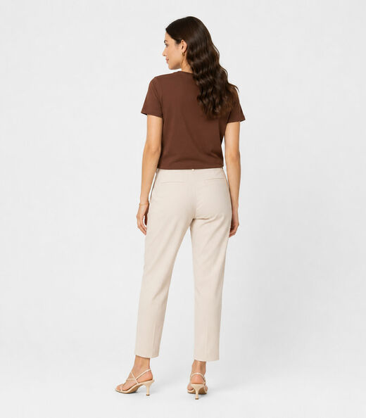 Blusa Feminina  Molicotton E Estampa Infinita Cor Marrom