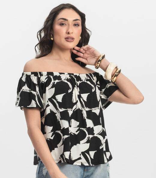 Blusa Feminina Ciganinha Infinita Cor Bege