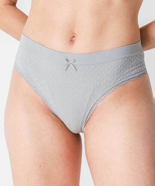 Kit 2 Calcinhas Biquíni Recorte Renda Marisa Preta