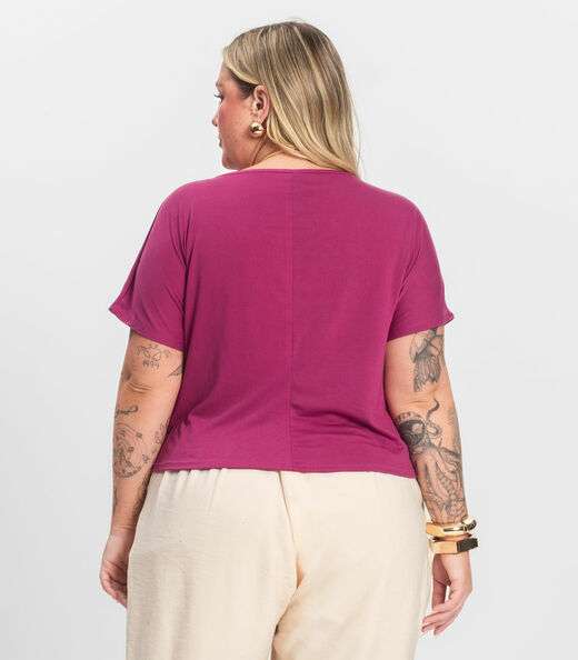 Blusa Lisa Plus Infinita Cor Roxo
