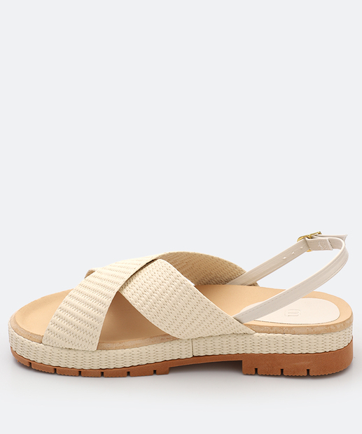 Sandália Flatform Feminina Marisa Off White