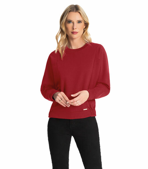 Blusão Feminino Recortes Rovitex Vermelho