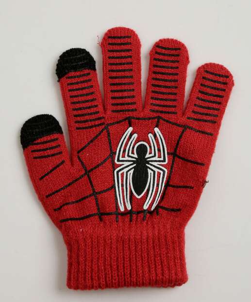 Kit Touca e Luva Infantil Tricô Homem Aranha Marvel