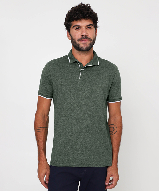Image_Polo Masculina Botões Manga Curta Marisa Verde